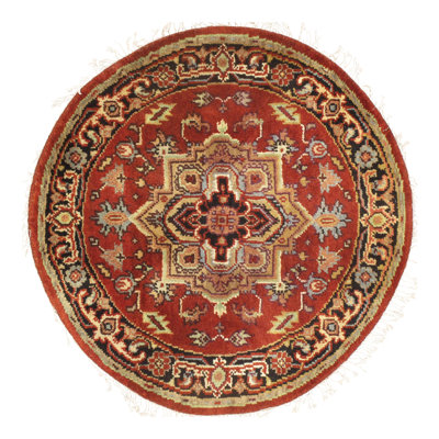 Wool Oriental Area Rug in Rust