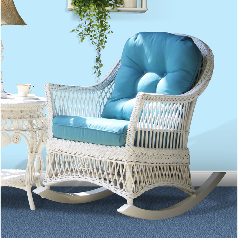 Chaise berçante Baney, Bleu Cara¨ïbes