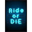 Neon Ride or Die Framed Textual Art Canvas-67254247