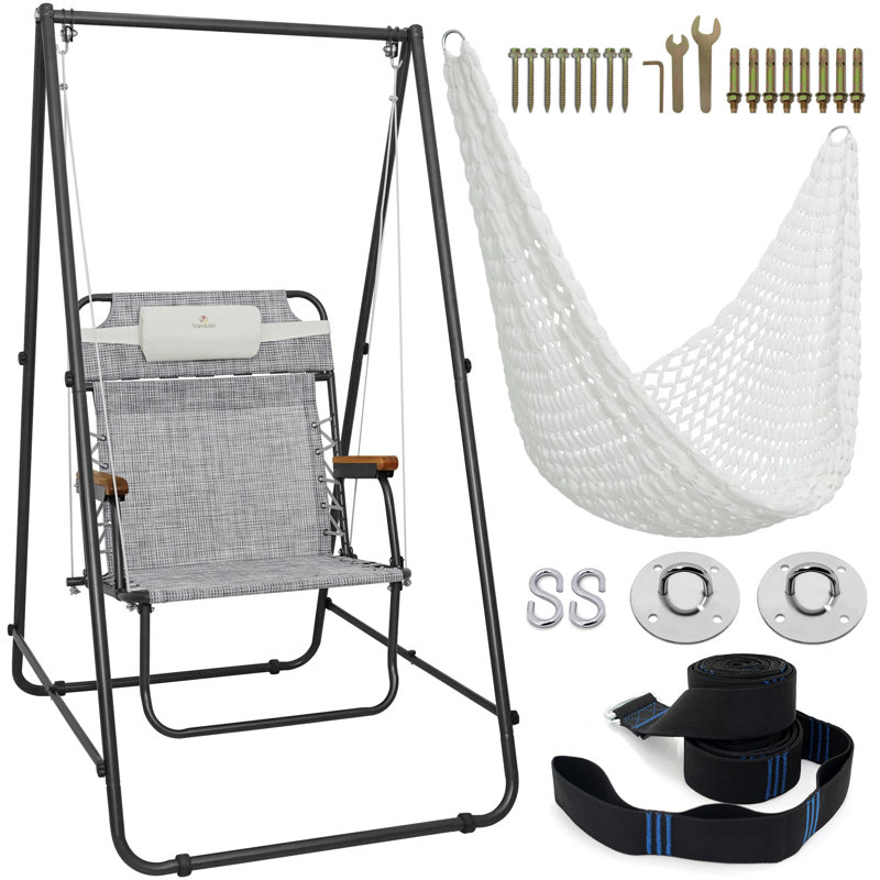 Steel Hammock Chair Stand, Black