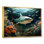 «Coral and Sharks Collage Symetry II - Beach & Ocean», reproduction d'art sur toile