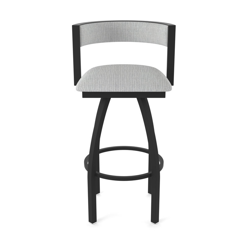 Tabouret Artémis, Tissu - alpin graphique, Noir froissé, Tabouret de bar (siège d'une hauteur de 30 po)