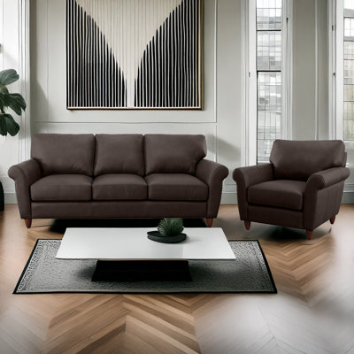 Ensemble de canapé et chaise 100% cuir Buxton