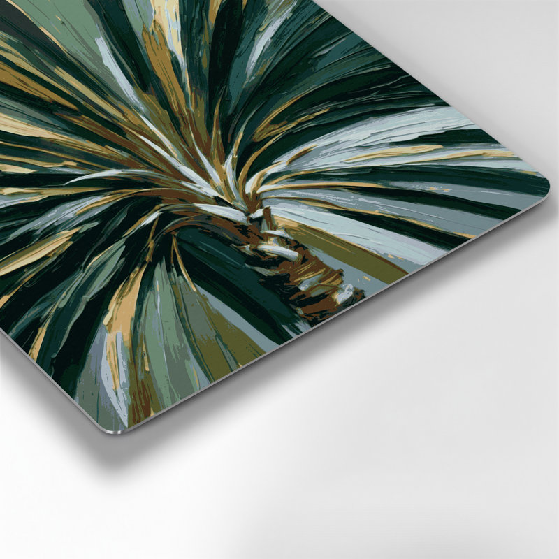 Art mural en métal Botanical Fan, H 12 po x l 12 po