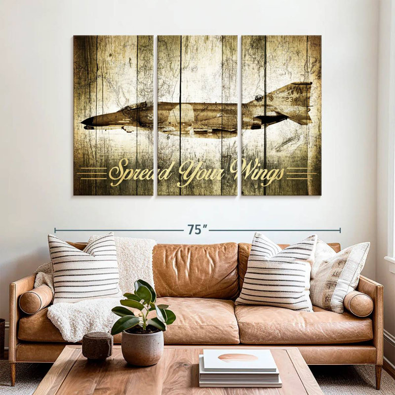 Mehar Grunge Fighter Jet, 42" H x 65" W