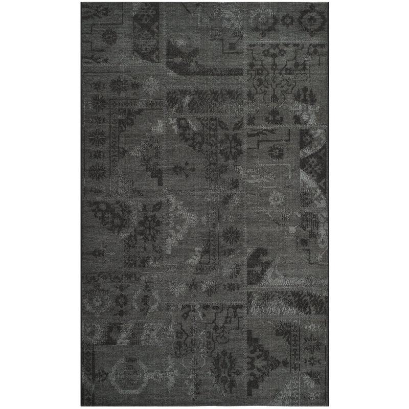 Chipping Ongar Oriental Dark Grey Area Rug, Rectangle 5' x 8'