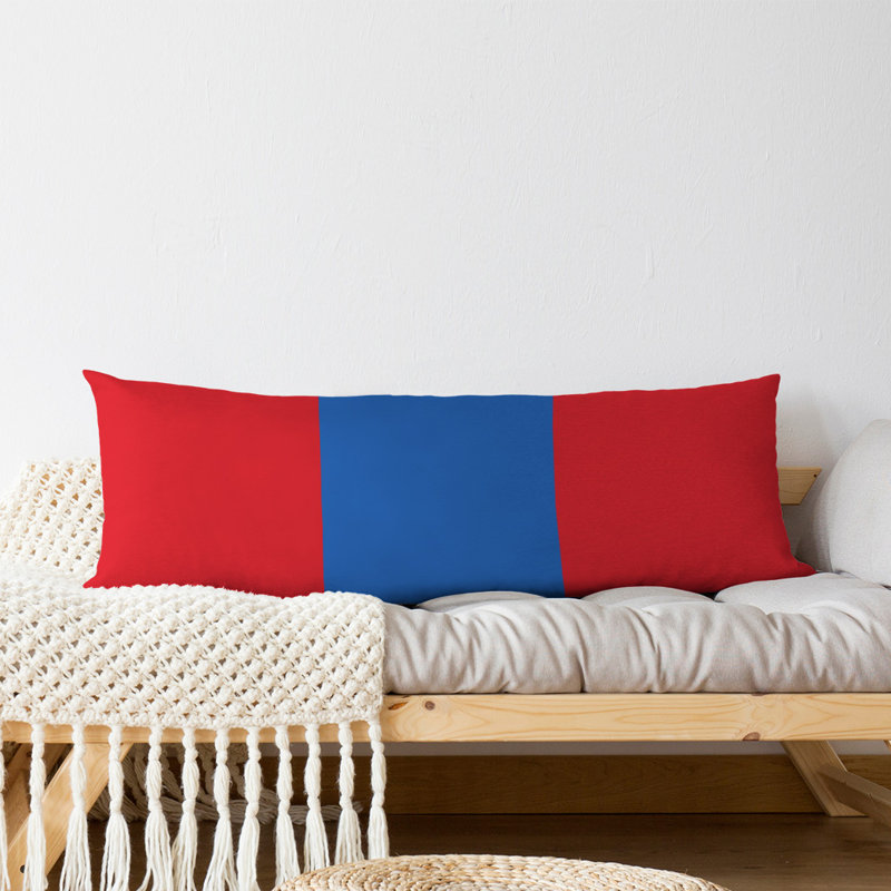 Oreiller de corps en polyester / polyester Arizona Football Stripes, Rouge / bleu / rouge, Aaru 