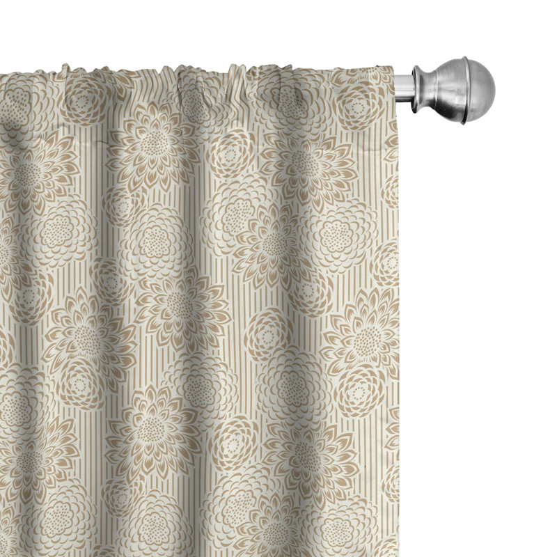 Floral Semi-Sheer Rod Pocket Curtain Panels, 28" x 95"