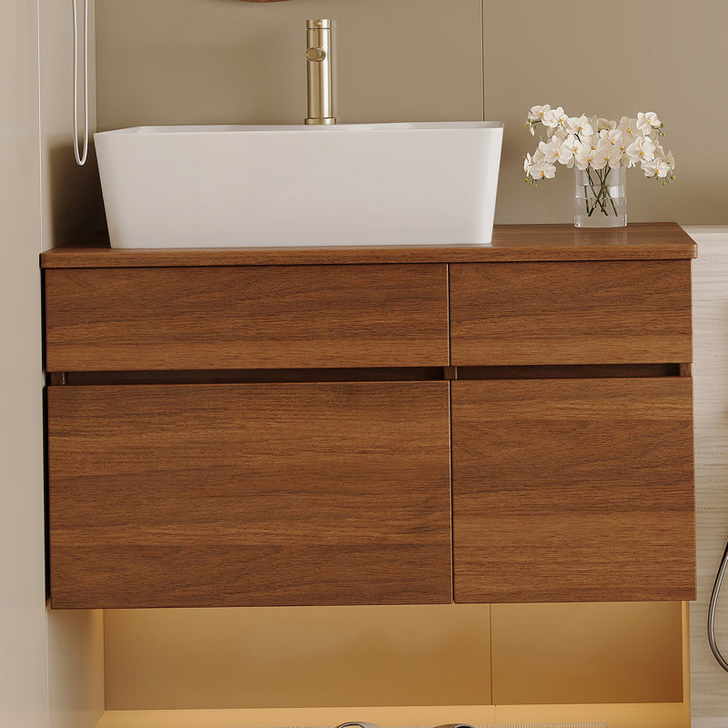 Petit meuble-lavabo flottant simple avec lavabo