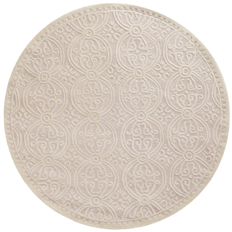 Tapis géométrique en laine touffeté à la main Ame, Rond 4 pi