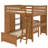 Katelin Full Over Twin Solid Wood L-Shaped Bunk Beds with Built-in-Desk-125420964