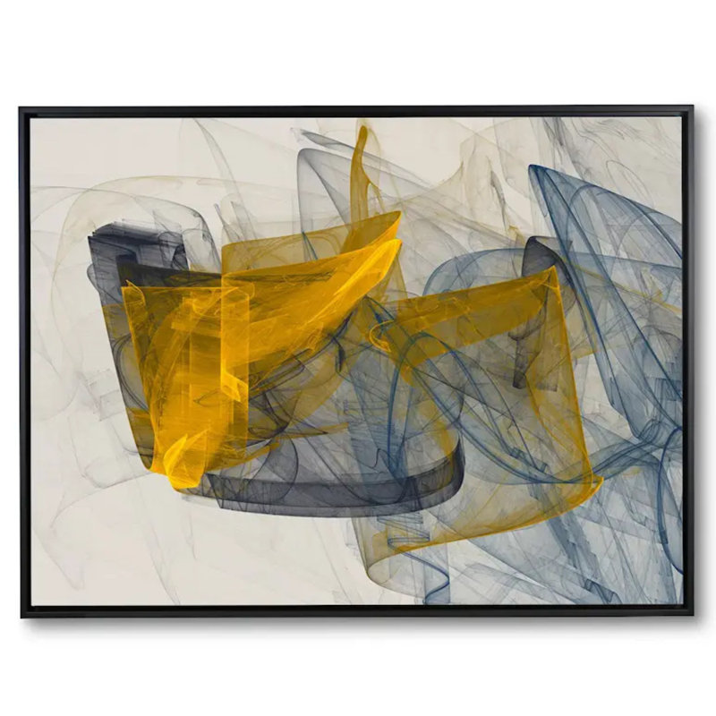 Spacewarp Print by Rica Belna, 38" H x 50" W, Black Floater Framed Canvas, No Mat
