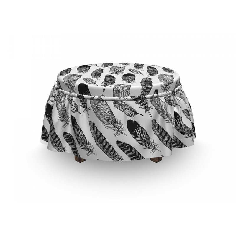 Housse pour repose-pieds mode plumes hippie