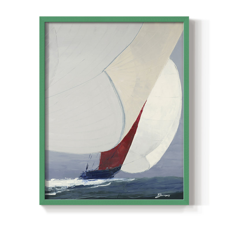 Chutes up, reproduction d'art encadrée - bois massif, H 21 po x l 17 po, Vert