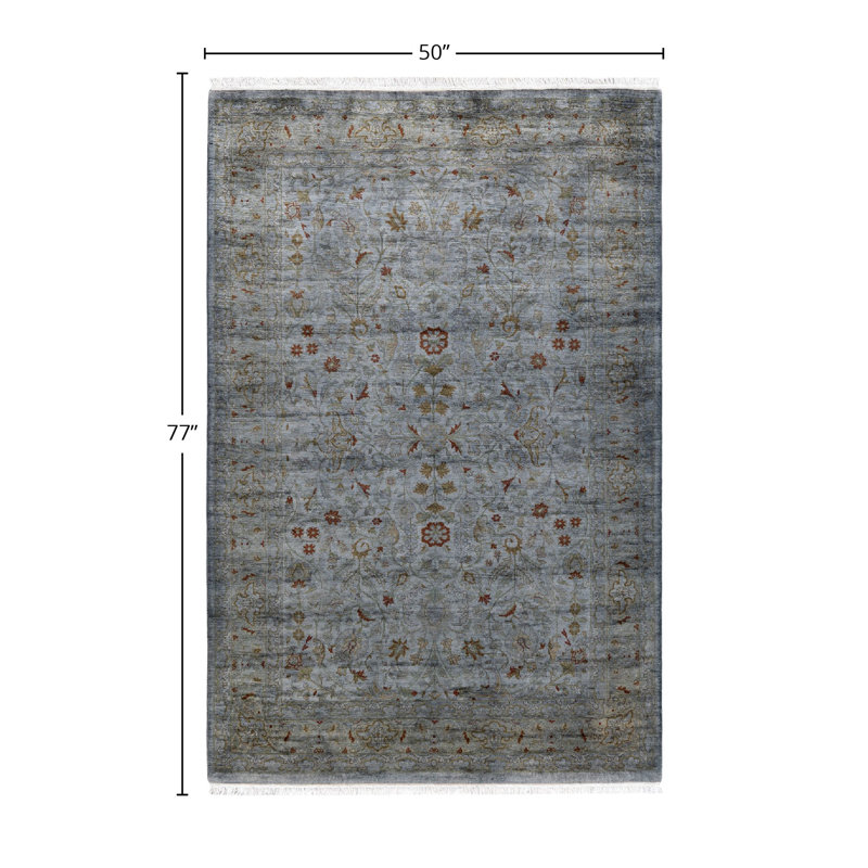Tapis gris / brun clair Overyed One-of-a-Kind 4 pi 2 po x 6 pi 5 po