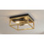 Plafonnier encastré carré transitionnel en or 2 lumières-1229564125