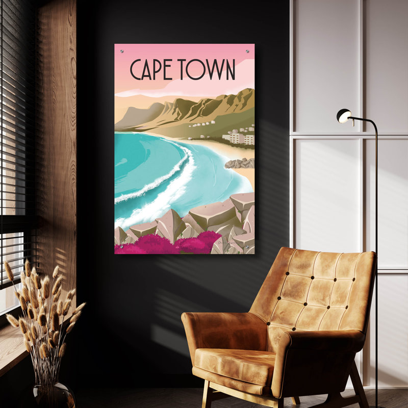 «Cape Town South America» par Omar Escalante, art mural en verre acrylique, H 36 po x l 24 po x P 0,2 po