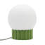Lampe de table sphérique en verre opale à intensité variable 6,9 po avec base en résine verte et support de lampe E12, certifiée cULus pour les tables de chevet de chambre à coucher, les tables d'appoint de salon, les bureaux à domicile, les entrées, les chambres d'hôtel ou l'éclairage d'ambiance de café-2078206503