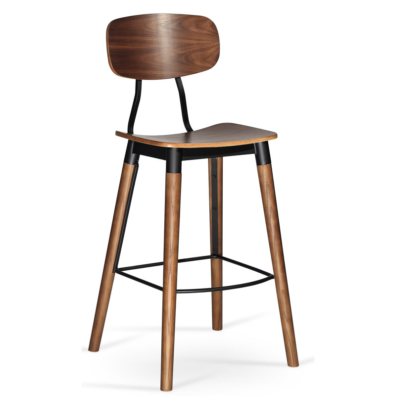 Esedra Bar & Counter Stool, Walnut, Counter Stool (26" Seat Height)