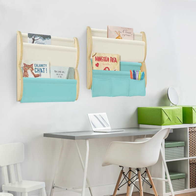 Wood Wall Organizer with Wall Baskets