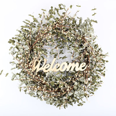 Eucalyptus and Berry Welcome Winter Wreath Christmas 24" Wreath
