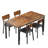 Extendable Drop Leaf Dining Set With 4 Upholstered Chairs, 63" Kitchen Table Set For 4-8 People , Mdf Wood, Rustic Brown-1933501176-1933501181
