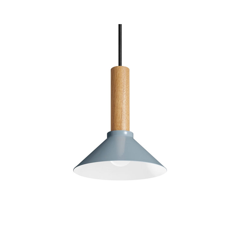 Emblem 1 - Light Pendant, 12" H x 14" W x 14" D, White Oak, Gray Blue
