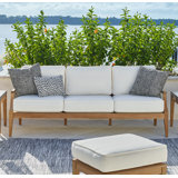 Chesapeake 82'' Teak Outdoor Patio Sofa with Sunbrella® Cushions