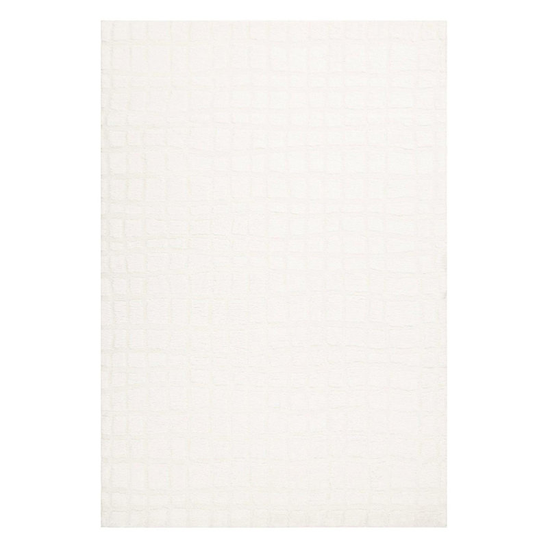 Modern Abstract Checkered Area Rug, 9x12, Ivory