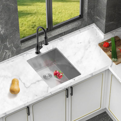 19 Inch Undermount Sink - 19" X 20" X 9" Undermount Stainless Steel Kitchen Sink 16 Gauge 9 Inch Deep Single Bowl Kitchen Sink Basin