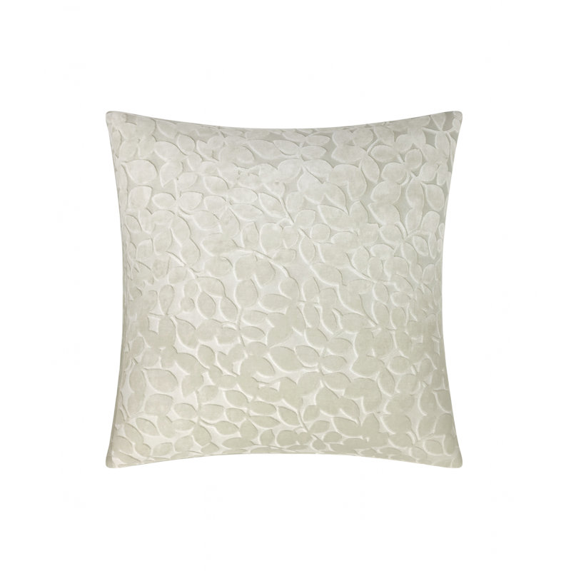 Velvet Square Pillow Cover & Insert, Ivory, 26"H x 26"W