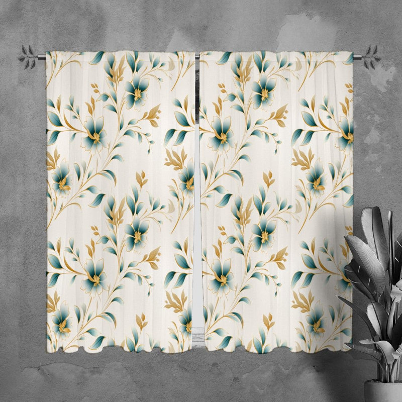 Rideaux à motif floral - 6145, L 20 po x L 61 po