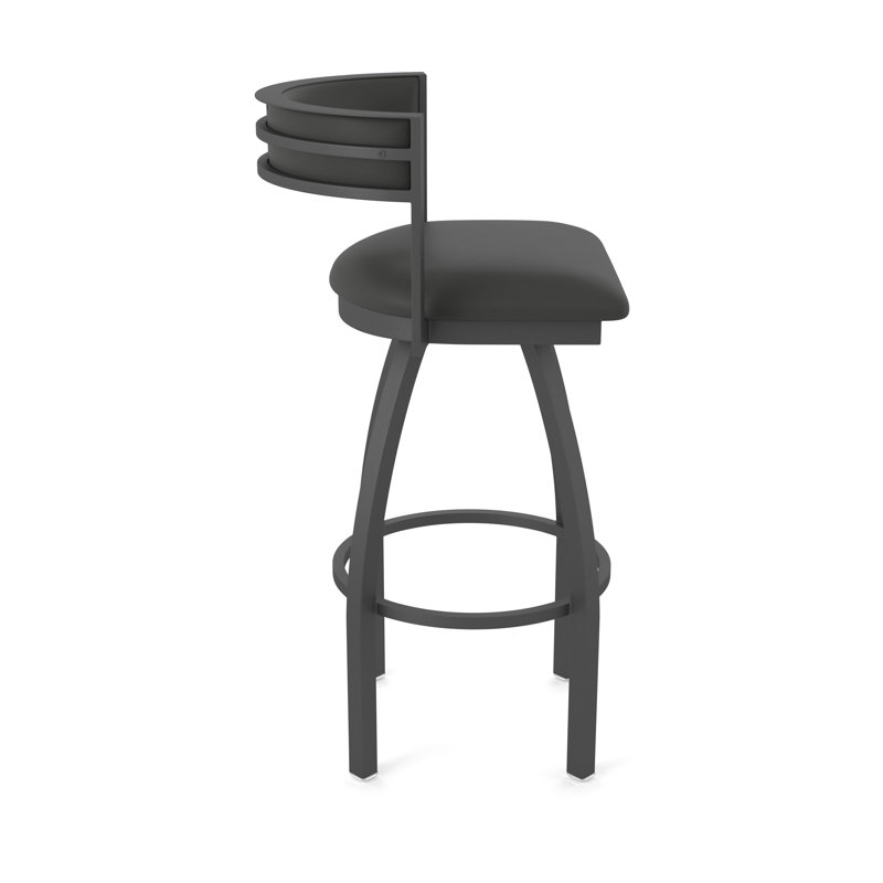 Tabouret Artémis, Étain, Tabouret de comptoir (siège d'une hauteur de 25 p, Vinyle - fer Canter