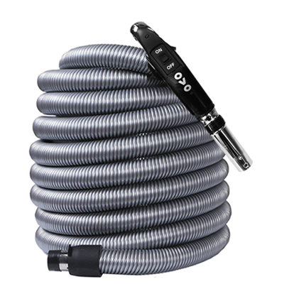 OVO Universal Central Vacuum 50ft Low-Voltage Hose with Switch Control at The Handle Crushproof