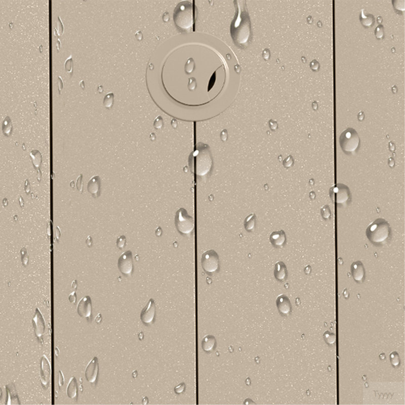 VRSHWO"Outdoor Round Patio Dining Table For 4-6, All Weather Metal Dining Table With Umbrella Hole For Deck Lawn Garden Backyard, Sandstone Color