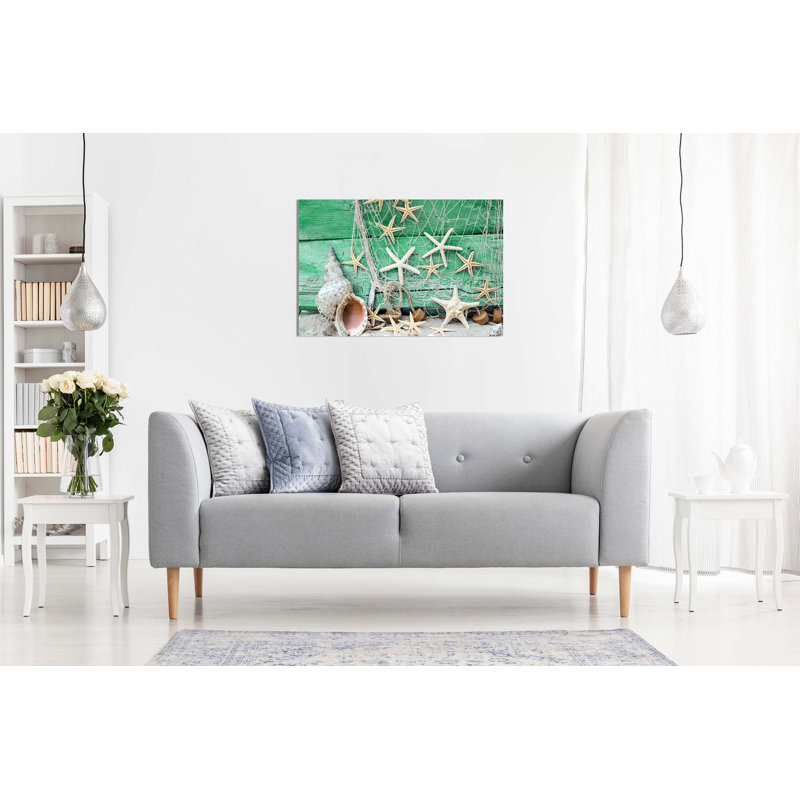 Maritime Sea Green Canvas - Wrapped Canvas Print, 20cm H x 31cm W, Green