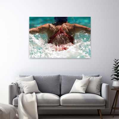 Rear View Of A Woman Swimming The Butterfly Stroke In A Swimming Pool Bainbridge Island Washington State Usa Contemporary Butterfly Art