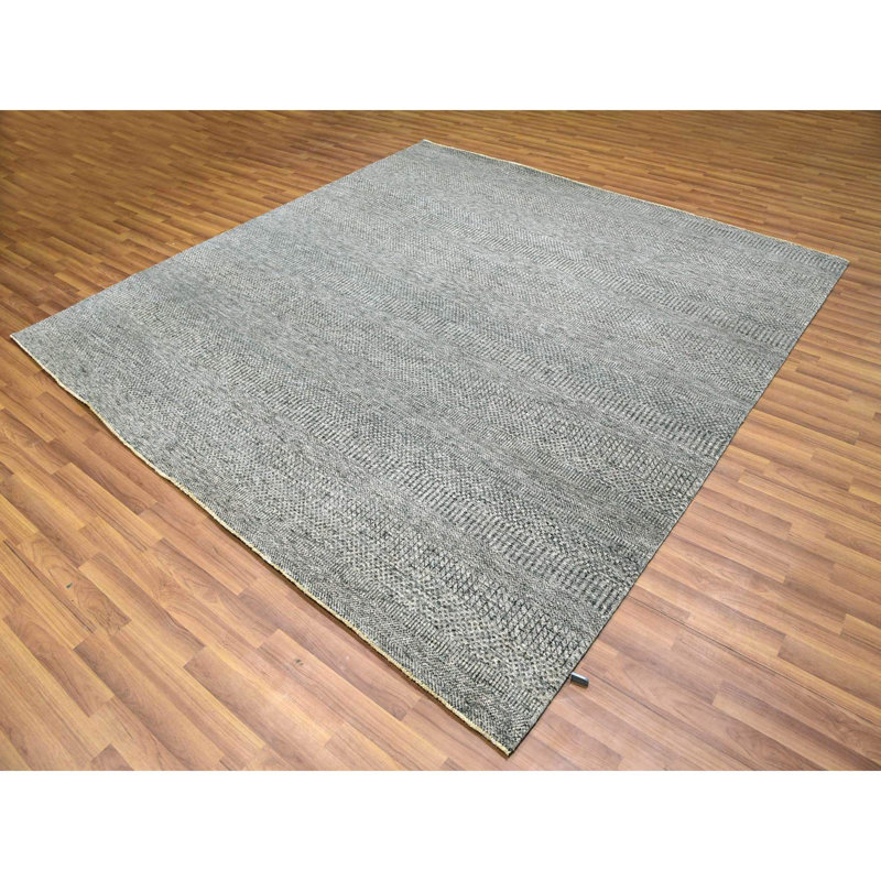 Tapis oriental carré en laine noué à la main 8 pi x 8 pi gris Glacier 3E596441D7DA409CB2216EE1140A3F37