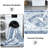 Washable Area Rug, Vintage Printed Low Pile Non Slip Foldable Polyester Carpet, for Living Room Bedroom, Blue Tone, 9'x12'-867903104-867903117