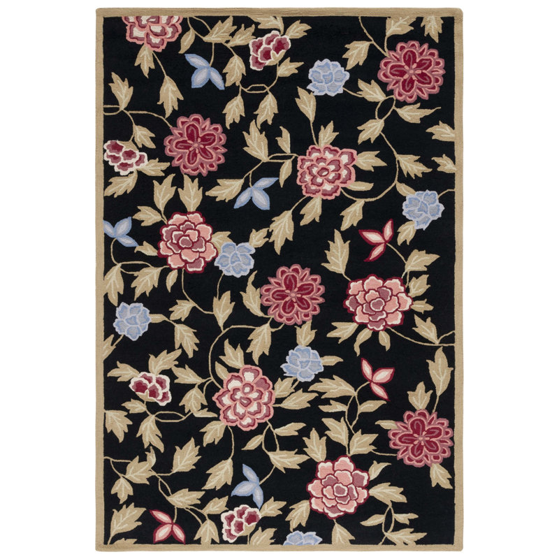 Tapis floral en laine crocheté à la main Jonsson, Rectangle 5 pi 3 po x 8 pi 3 po