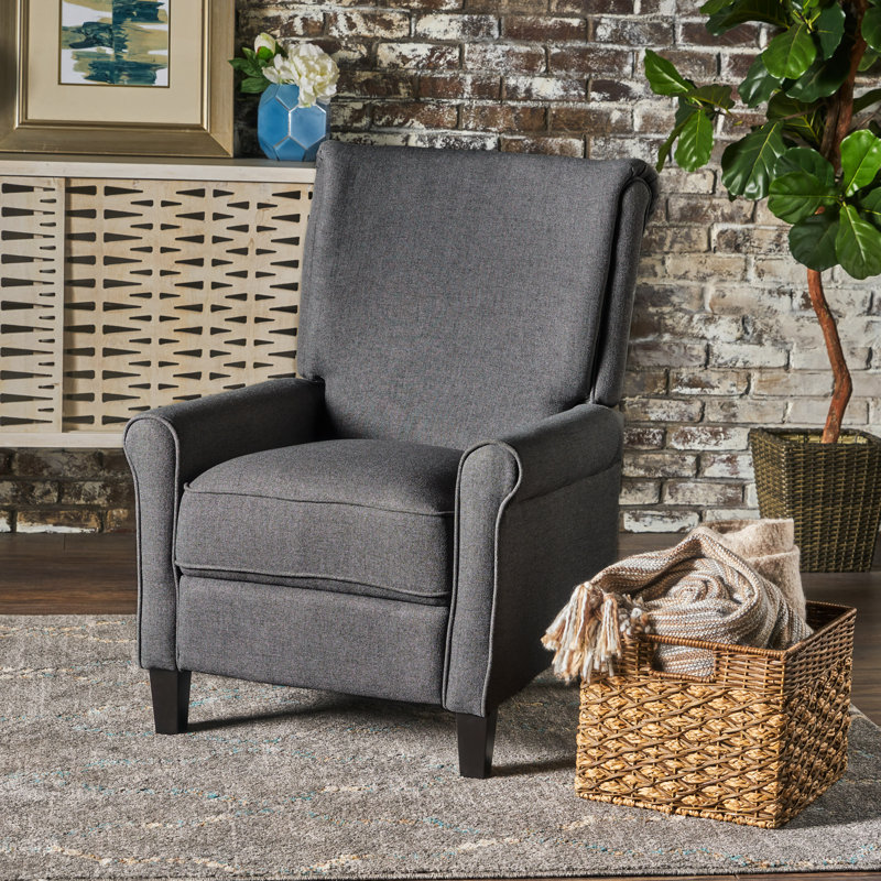 Manual Standard Recliner, Charcoal Polyester
