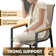 Weingarten 23"W Patio Dining Chair With Plastic Wood Handrails, PVC-Coated Polyester High Back