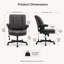 Fauteuil de bureau à assise croisée, dossier rabattable, coussin épais, gris, ergonomique, fauteuil d'étude
