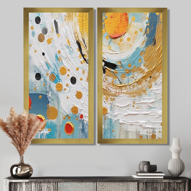 Combat abstrait bleu sarcelle, abstrait et abstrait - Formes abstraites, impression sur toile bleue, H 24 po x l 20 po, Doré