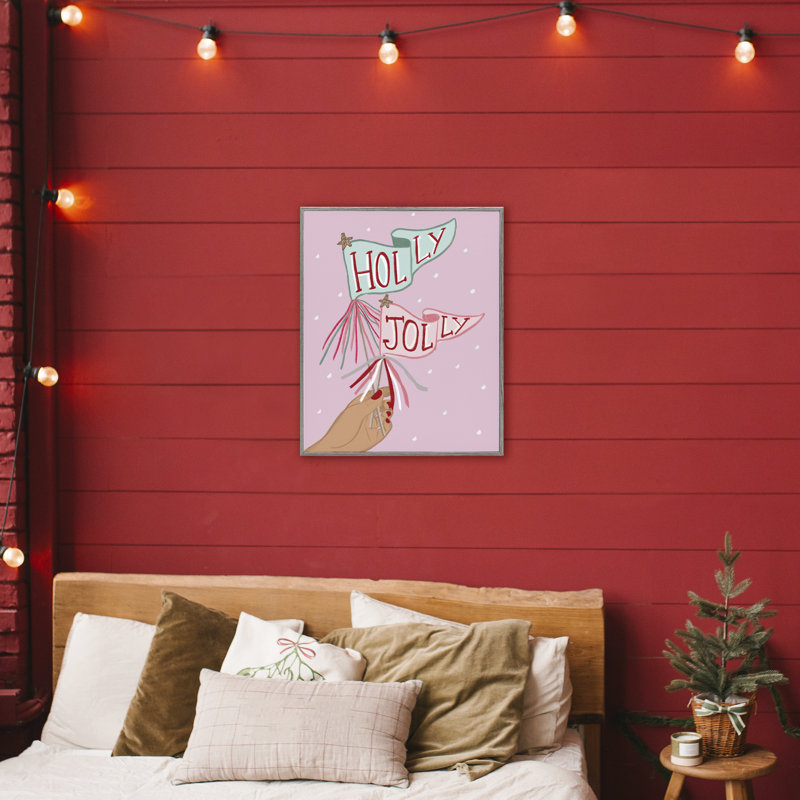 «Holly Jolly Festive Flags», estampe numérique, conception de Chen Alyesh, Estampe numérique Farmhouse, H 30 po x l 24 po