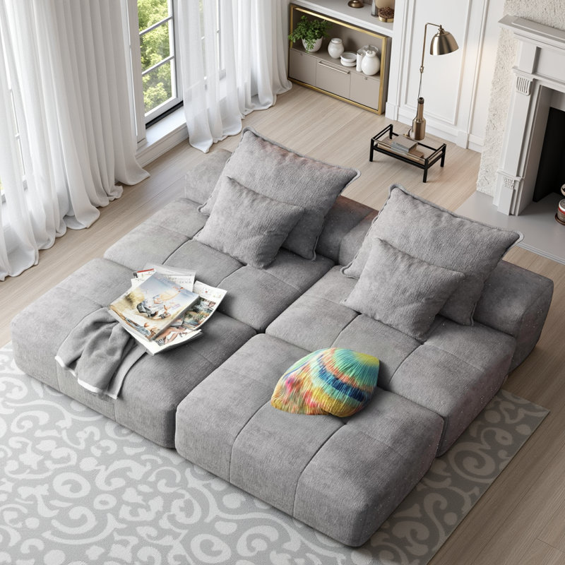 Canapé modulaire Boneless, Gris chenille