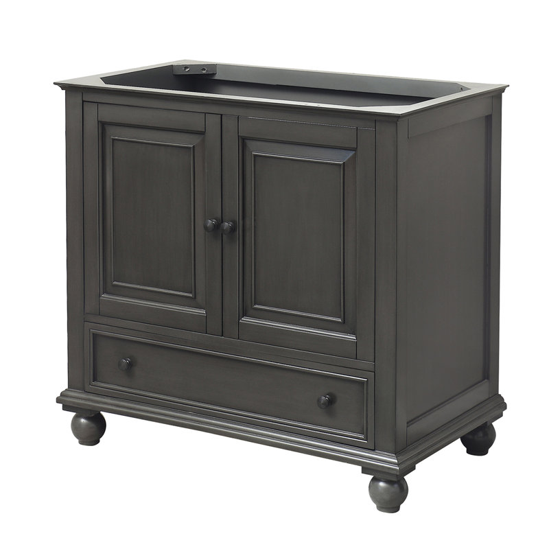 Base de meuble-lavabo simple 36 po Magruder, Glacis gris anthracite