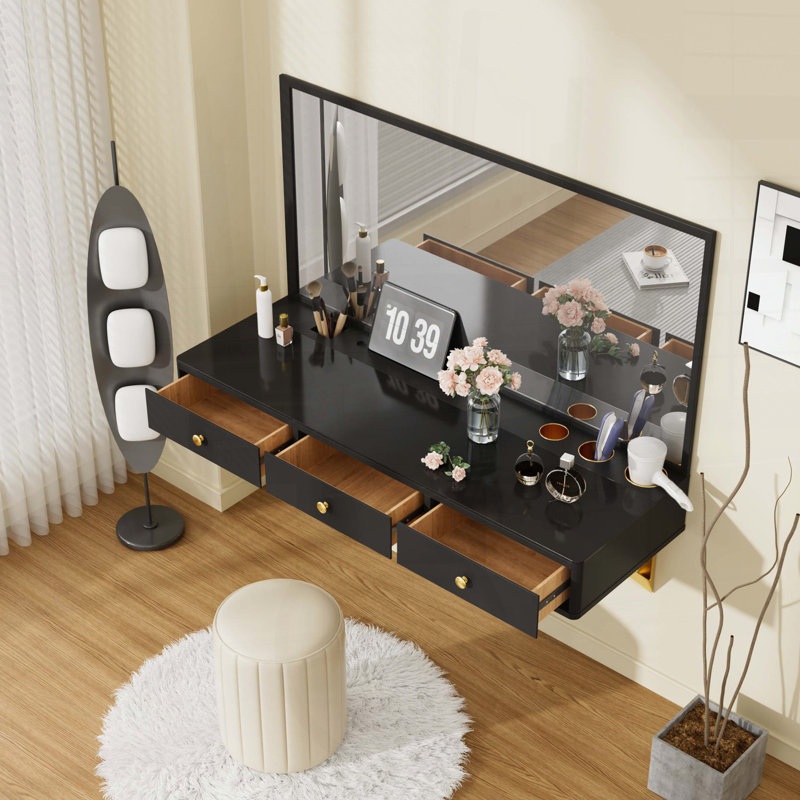 Tablette flottante murale 47 "avec tiroir GO - coiffeuse ou bureau