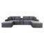 Canapé modulaire surdimensionné de 150 po, canapé Cloud avec assise profonde, canapé en L avec porte-gobelets et ports USB, canapé rembourré en velours côtelé pour le salon, gris-1012767594