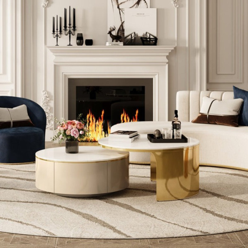 Solid Coffee Table with Storage